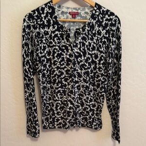 Merona Black and White Patterned Cardigan